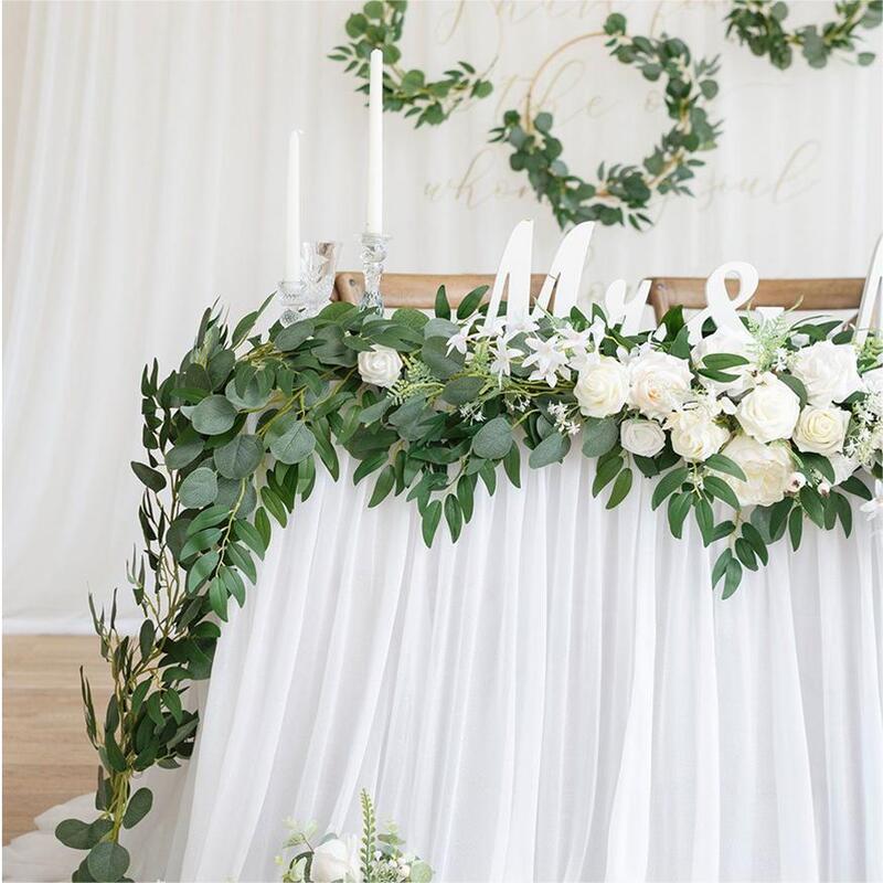 Artificial Eucalyptus and Willow Garland 6.5ft | Wedding Arch Backdrop Table Centerpiece & Home Decor Greenery