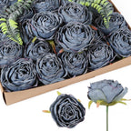 Artificial Rose Heads Bulk 20pcs | Wedding Centerpiece Valentine's Day Home Decor & DIY Crafts in 12 Colors