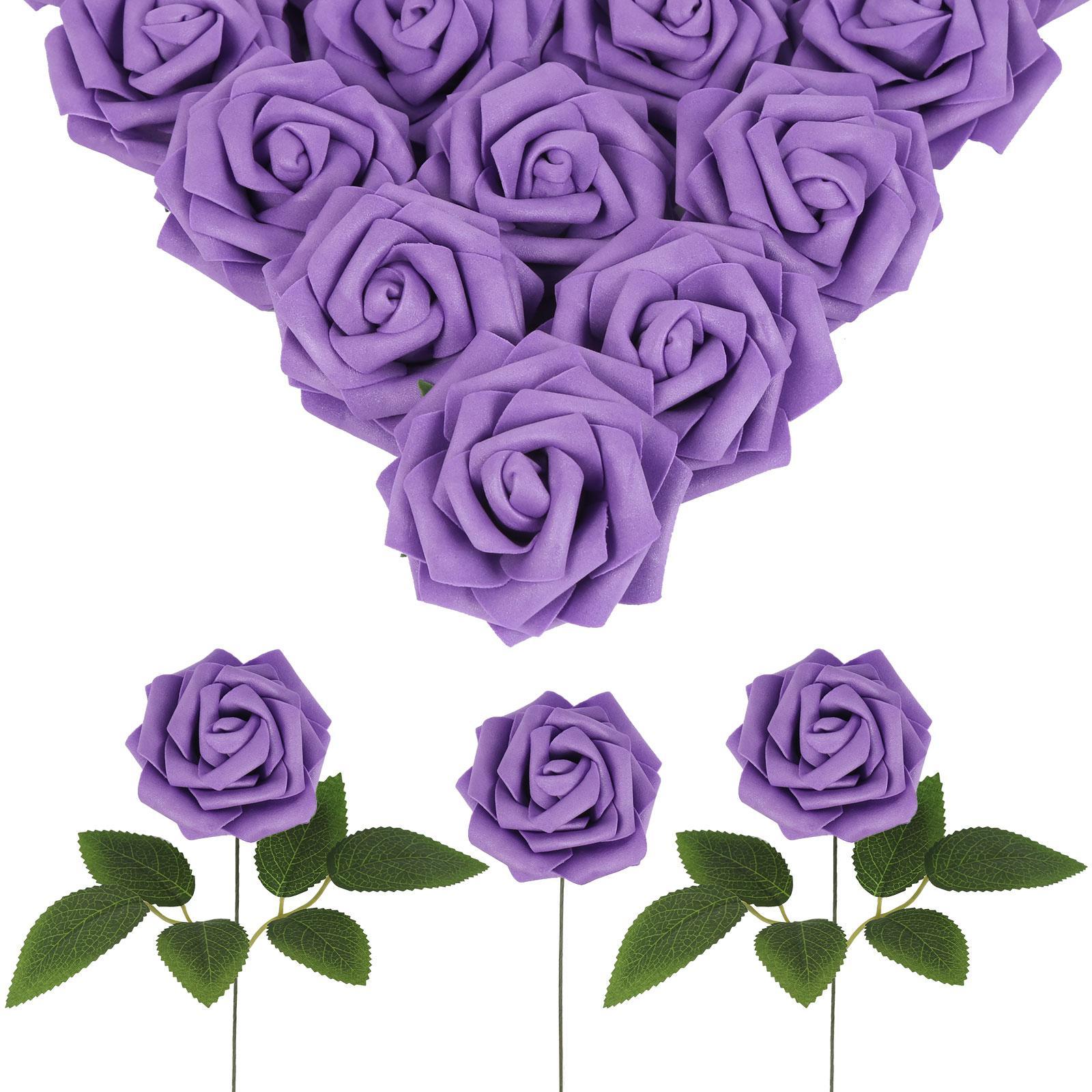 Foam Rose Heads Bulk 30pcs | DIY Wedding Baby Shower Centerpiece Party Home Decor Halloween & Valentine in 17 Colors