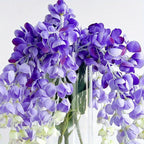 Artificial Wisteria Hanging Flower Garland 3 Pack | Wedding Arch Party Backdrop Garden & Home Decor in White Purple Blue Pink