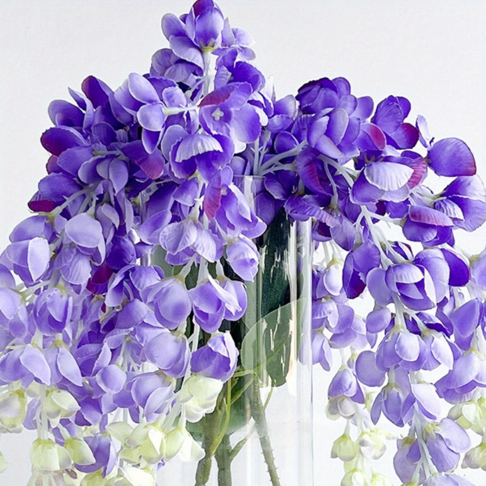Artificial Wisteria Hanging Flower Garland 3 Pack | Wedding Arch Party Backdrop Garden & Home Decor in White Purple Blue Pink