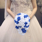 PE Foam Pearl Rhinestone Bridal Bouquet | Wedding Bridesmaid Church Ceremony & DIY in White Blue Black Pink Red
