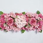 Faux Rose Flower Row Arrangements | Realistic Silk Flowers for Wedding Table Centerpiece & Reception in 4 Colors