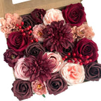 Artificial Dahlia Flowers Bulk | DIY Wedding Bouquet Bridal Shower Party Centerpiece & Home Decor in Pink Orange Wine Red White 5 Colors