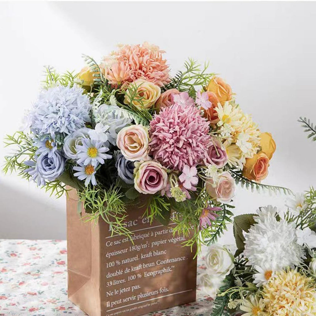 Artificial Dandelion Bouquet Set of 4 | 5 Colors for Wedding Home Party DIY Decor
