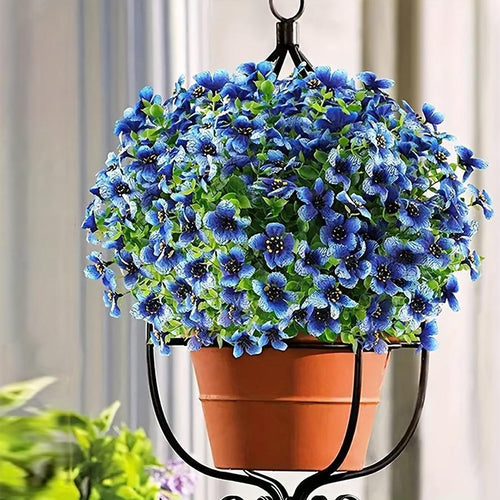 Artificial Boxwood Greenery Bundles Set of 6 | UV Resistant Faux Shrubs for Outdoor & Indoor Decor