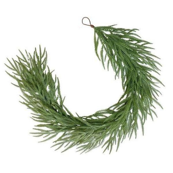 Artificial Soft Rubber Pine Needle Christmas Decor | Wreath Garland Vine & Wall Hanging for Front Door Porch Window Mantel Indoor Outdoor Holiday