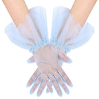 Women's Ruffled Tulle Short Gloves | Tea Party Wedding Evening Wrist Gloves in 5 Colors