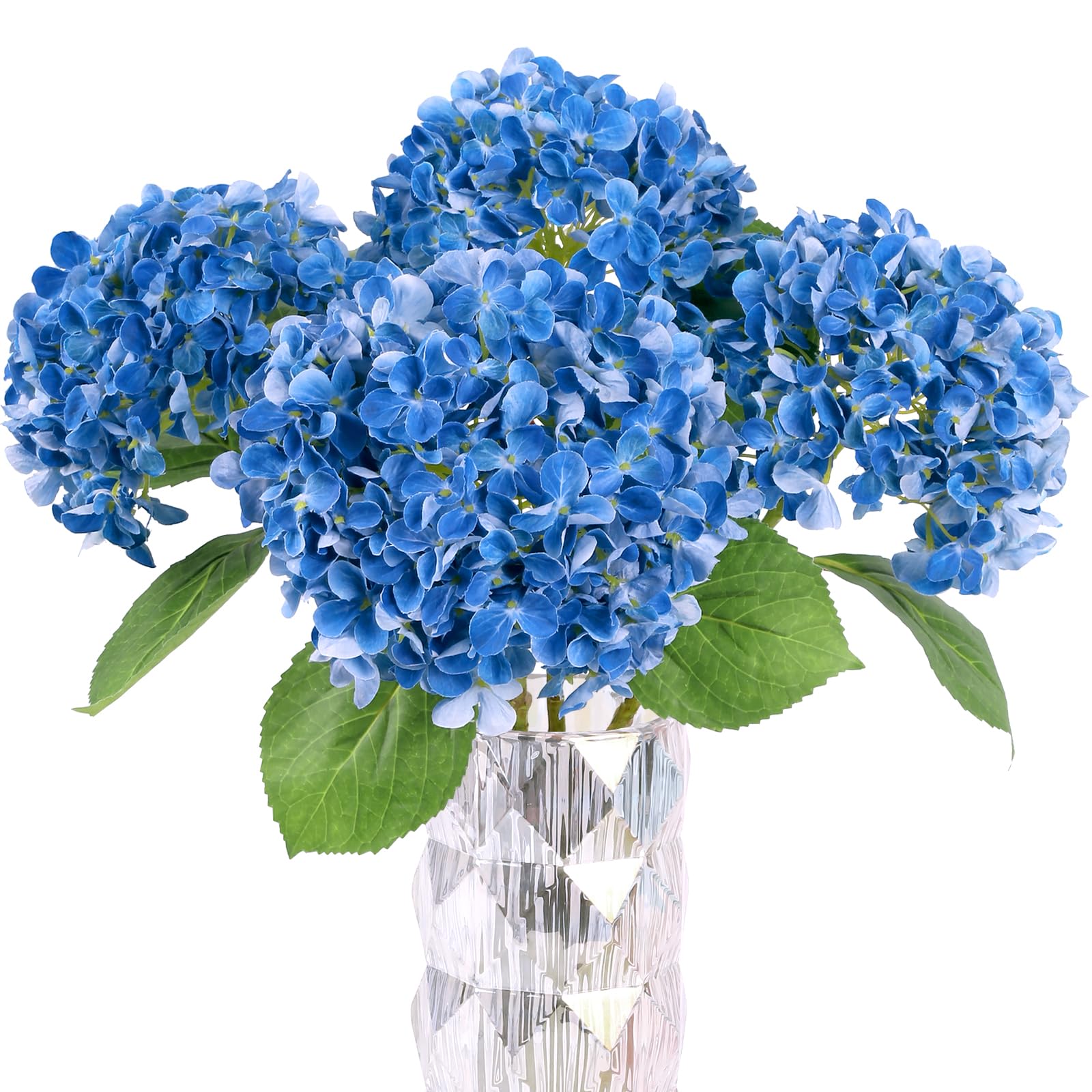Hydrangea Artificial Flowers 4pcs 17 inch | Home Decor Wedding Party Centerpiece & Holiday Arrangement in Orange Purple Blue Pink White
