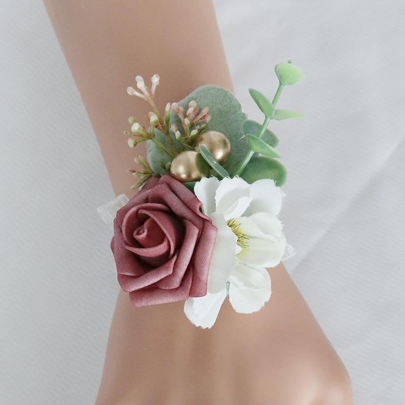 Artificial Flower Boutonnieres for Wedding Groomsmen | Groom Suit Corsage Prom & Formal Accessory in White Pink Wine Red Blue Orange