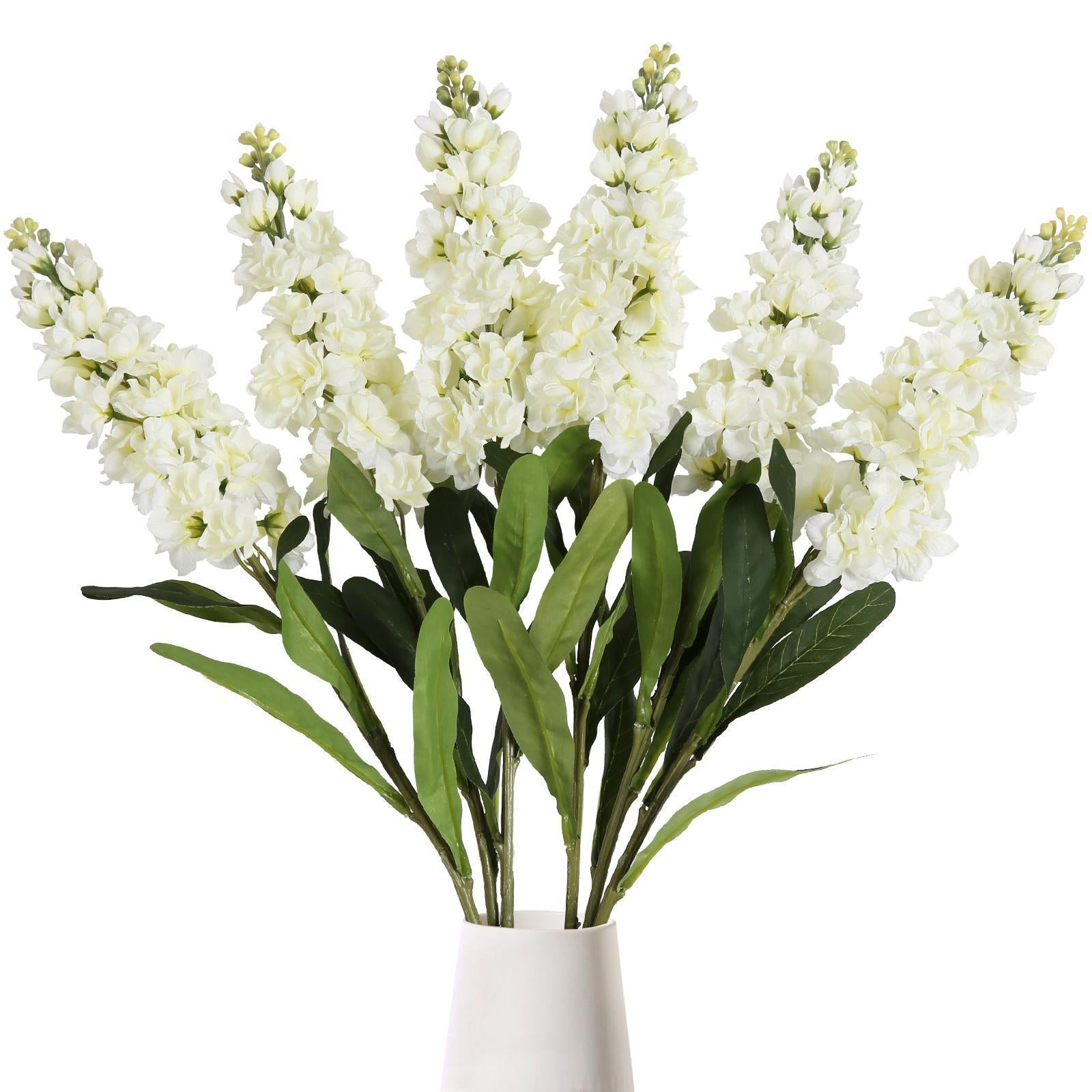 Artificial Delphinium Flowers 6pcs 34 Inch Long Stem | Larkspur Hyacinth for Tall Vase Wedding Centerpiece Home Decor 7 Colors