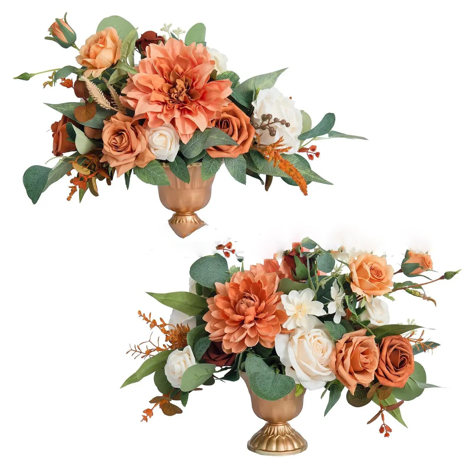 Wedding Flower Ball Garland 2pcs | Artificial Centerpiece for Table Display Arch & Gift Set in Purple Orange White Pink Blue Red Beige