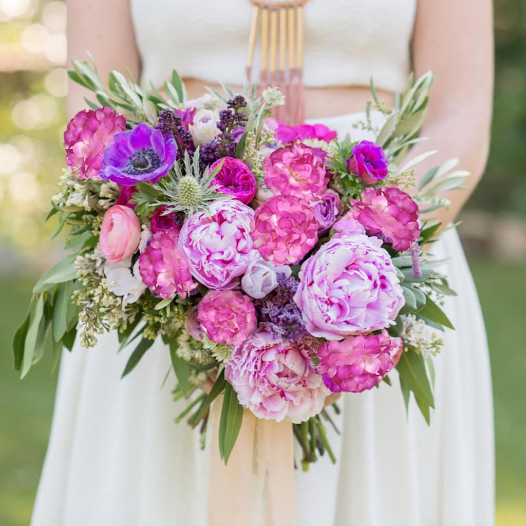 Faux Kiku Chrysanthemum Ball Flowers 5pcs 24 Heads Flocking Stems | Wedding Bouquet Home Table Decor in Pink Ivory Blue Yellow Mix Pink
