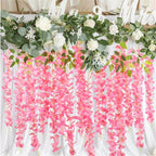 Artificial Wisteria Vine Garland 12pcs 3.6ft | Wedding Arch Garden Home & Party Decor in White Purple Pink Blue 7 Colors
