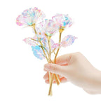 Galaxy crystal roses with love stand display – forever rose set for wedding decor