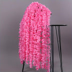 Artificial Orchid Hanging Hydrangea Vines Set of 10 | Wedding Party Backdrop Home & Holiday Floral Decor in White Red Beige Pink