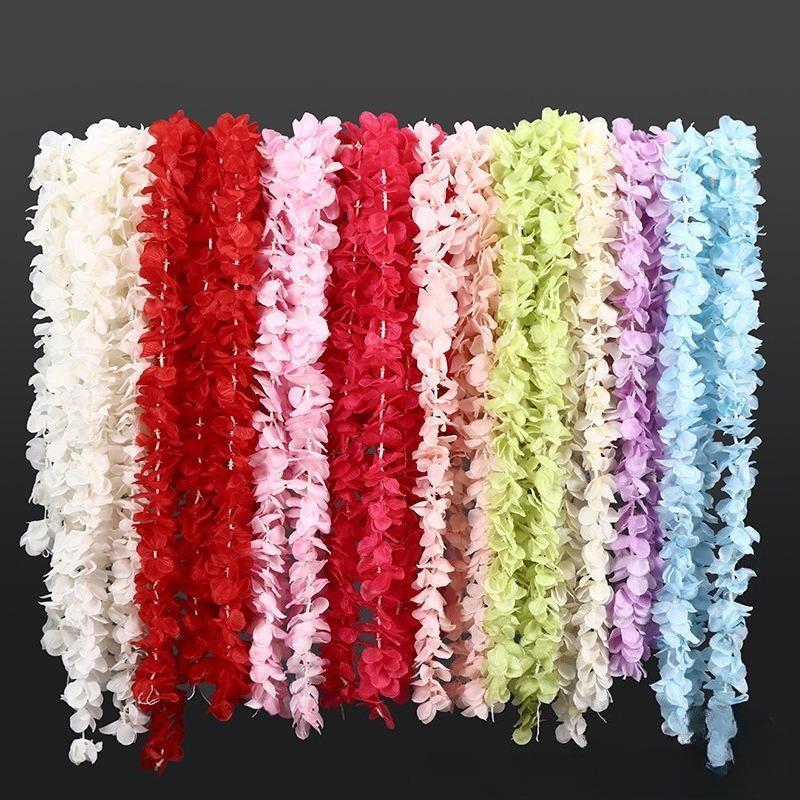 Artificial Orchid Cherry Blossom Vine Hanging Garland 10pcs | Handmade Wedding Arch Wall Ceiling Backdrop Decor in White Red Pink Blue