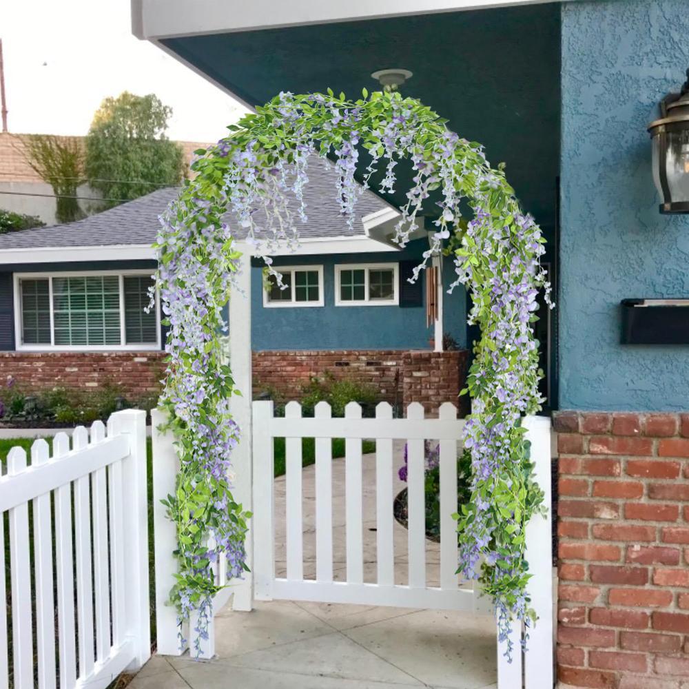 Artificial Flower Wall Arrangement 2pcs | Wedding Bathroom & Home Decor in Purple White Pink