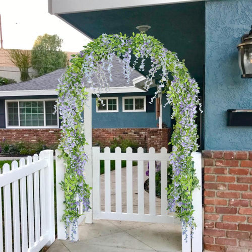 Artificial Flower Wall Arrangement 2pcs | Wedding Bathroom & Home Decor in Purple White Pink