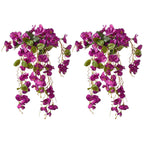 Pink UV resistant artificial hibiscus hanging flowers 2pcs for porch patio yard spring summer decor