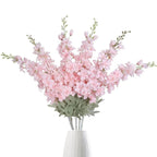 Artificial Delphinium Larkspur Flowers 8pcs 33.5in Long Stem | Tall Vase Wedding Party & Home Centerpiece Decor in 10 Colors
