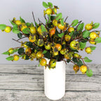 Artificial Rosehip Berries and Simulation Pomegranate Faux Fruit Stems | Wreath Centerpiece Home Decor & DIY Craft in 3 Styles