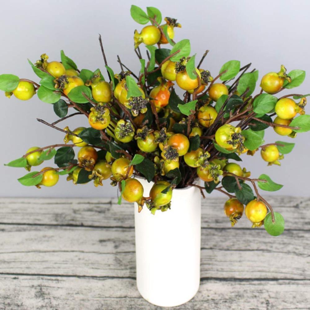 Artificial Rosehip Berries and Simulation Pomegranate Faux Fruit Stems | Wreath Centerpiece Home Decor & DIY Craft in 3 Styles