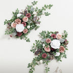 Dusty Rose Artificial Flower Garland Swag 2pcs | Wedding Arch Sweetheart Table Backdrop Wall & Home Garden Decor | 14 Styles