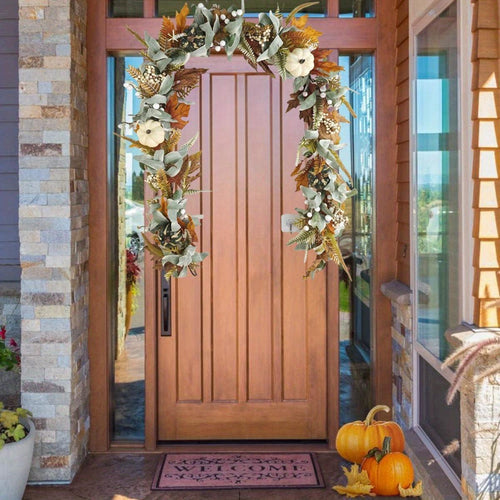 Artificial Autumn Maple Leaf Garland | Colorful Fall Decor for Home Mantel Wedding Arch Thanksgiving & Party in Black