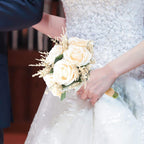 Bridal Bridesmaid Hand Bouquet Simulation Flowers | Wedding Church Ceremony & Decoration in Beige Pink Orange Purple Red