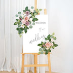 Rustic Artificial Flowers Wedding Arch Welcome Sign Decorations | Birthday Anniversary Ceremony in Yellow White Green Pink Orange Purple Blue Red