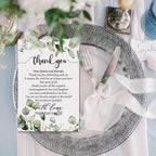 Greenery Wedding Thank You Place Cards Set of 100 | Reception Rehearsal Dinner Bridal Shower & Party