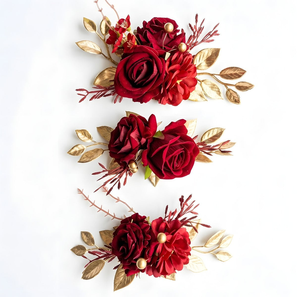 Cake Topper Flowers | 3PCS Pre-Made Floral Cake Decorations for Wedding Birthday Baptism Baby Shower
