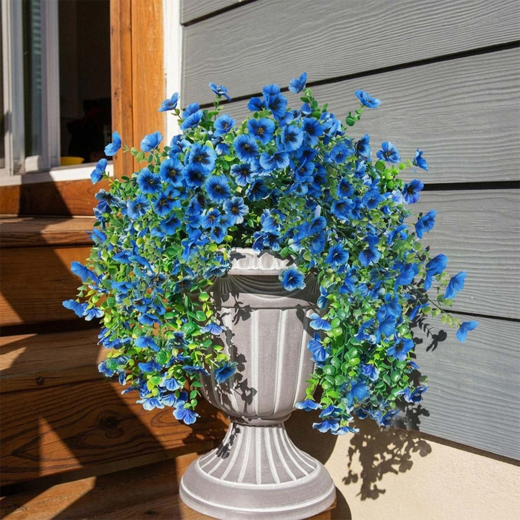 Hanging Artificial Potted Faux Eucalyptus Plants and Flowers for Modern Boho Farmhouse Bathroom Office Desk Wall Book Shelf Living Room Aesthetic Decor Indoor