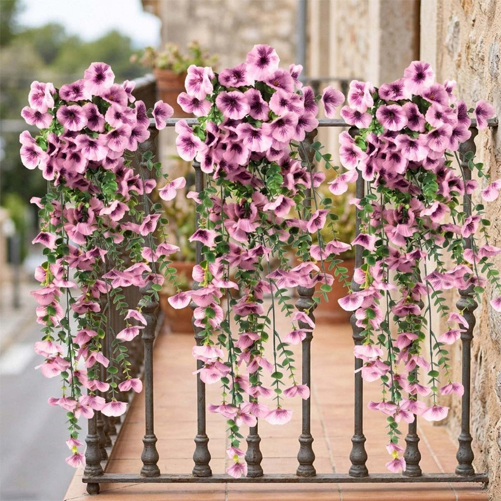 Hanging Artificial Potted Faux Eucalyptus Plants and Flowers for Modern Boho Farmhouse Bathroom Office Desk Wall Book Shelf Living Room Aesthetic Decor Indoor