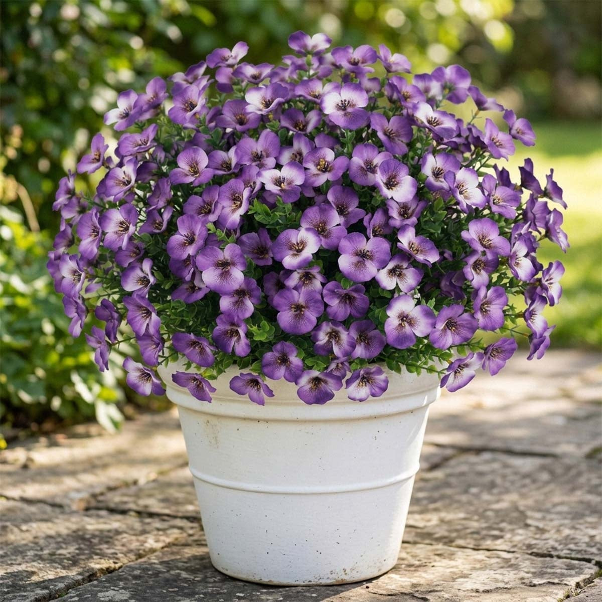 Artificial Pansy Flowers Outdoor Spring Flowers Pansies Wildflower UV Resistant Plants Faux Impatiens for Window Box Wedding Party Outside Garden Porch Decor