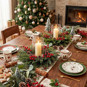 2-Piece 13.8-Inch Christmas Candle Wreath Set
