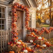 Orange Gypsophila Eucalyptus Fall Garland