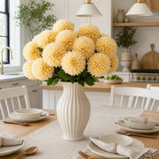 Artificial Yellow Ball Chrysanthemum Stems – Set of 10