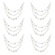 6-Piece Crystal Snowflake Hanging Garland Set
