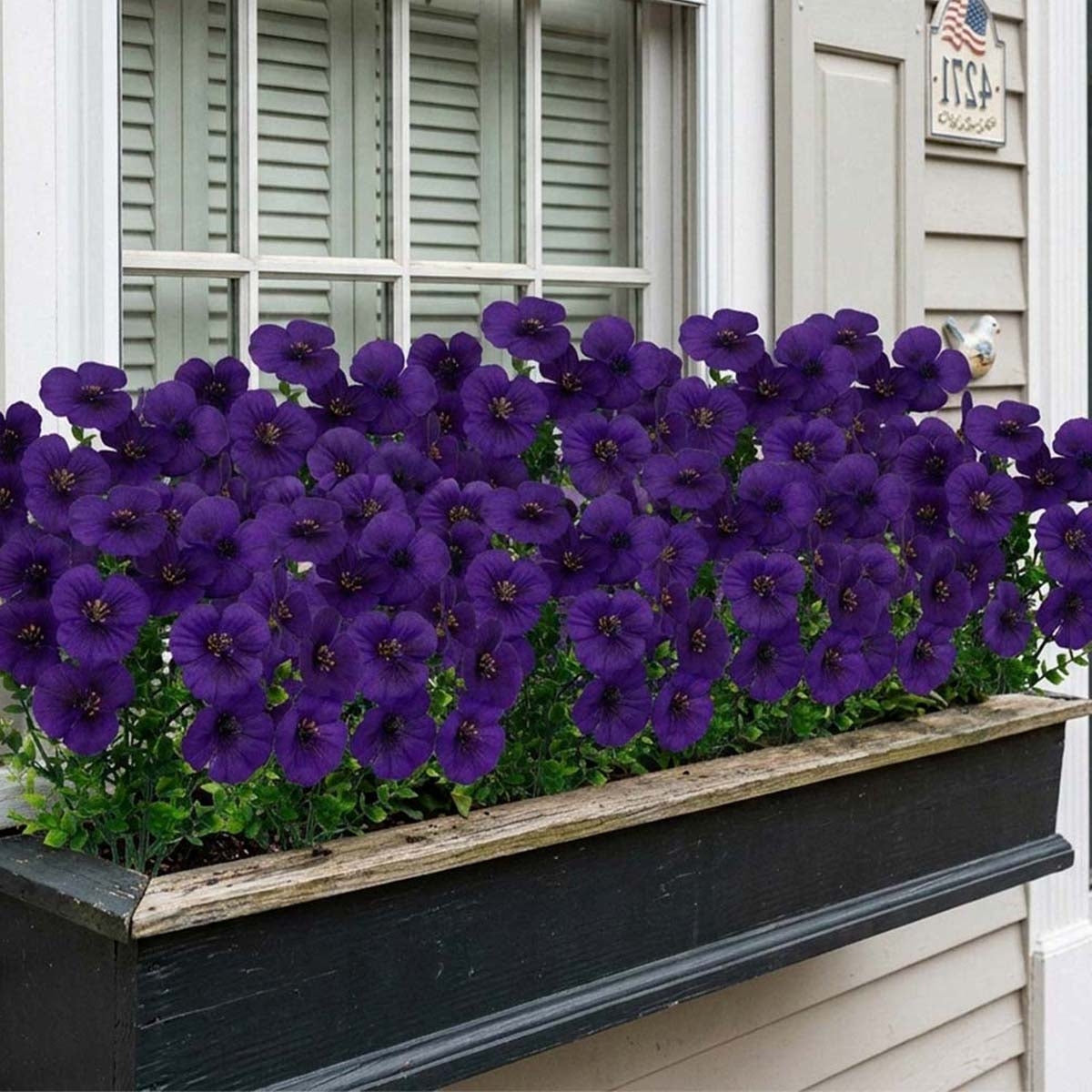 Artificial Pansy Flowers Outdoor Spring Flowers Pansies Wildflower UV Resistant Plants Faux Impatiens for Window Box Wedding Party Outside Garden Porch Decor