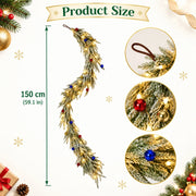 Christmas Mantel Garland with Red Berry Swags