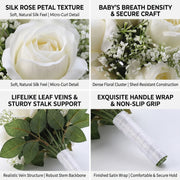 Ivory Rose & Baby's Breath Bridal Bouquet