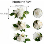 Artificial White Rose and Peony Flower Bouquet Wedding Bridal Shower Decor Bridesmaid Corsage Home Table Centerpiece