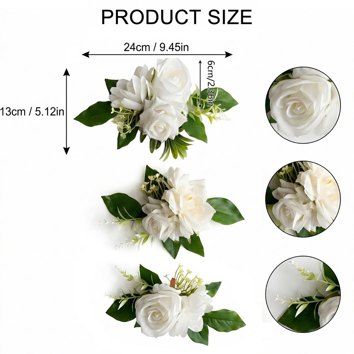 Artificial White Rose and Peony Flower Bouquet Wedding Bridal Shower Decor Bridesmaid Corsage Home Table Centerpiece