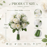 Ivory Rose & Baby's Breath Bridal Bouquet