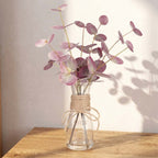 Artificial Eucalyptus Stems in Glass Vase with Faux Water | Faux Greenery for Bathroom Desk Shelf Coffee Table Decor