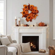 Sunflower Autumn Foliage Fall Wreath – Farmhouse, 18in