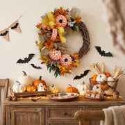 Pumpkin Rustic Harvest Fall Wreath – Farmhouse, 18in