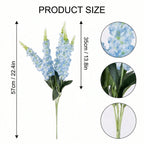 Artificial Delphinium & Hyacinth Stems 22.4in 4pcs | Faux Flowers for Wedding Floral Arrangements Centerpiece Table & Home Decor in White Blue Purple Red